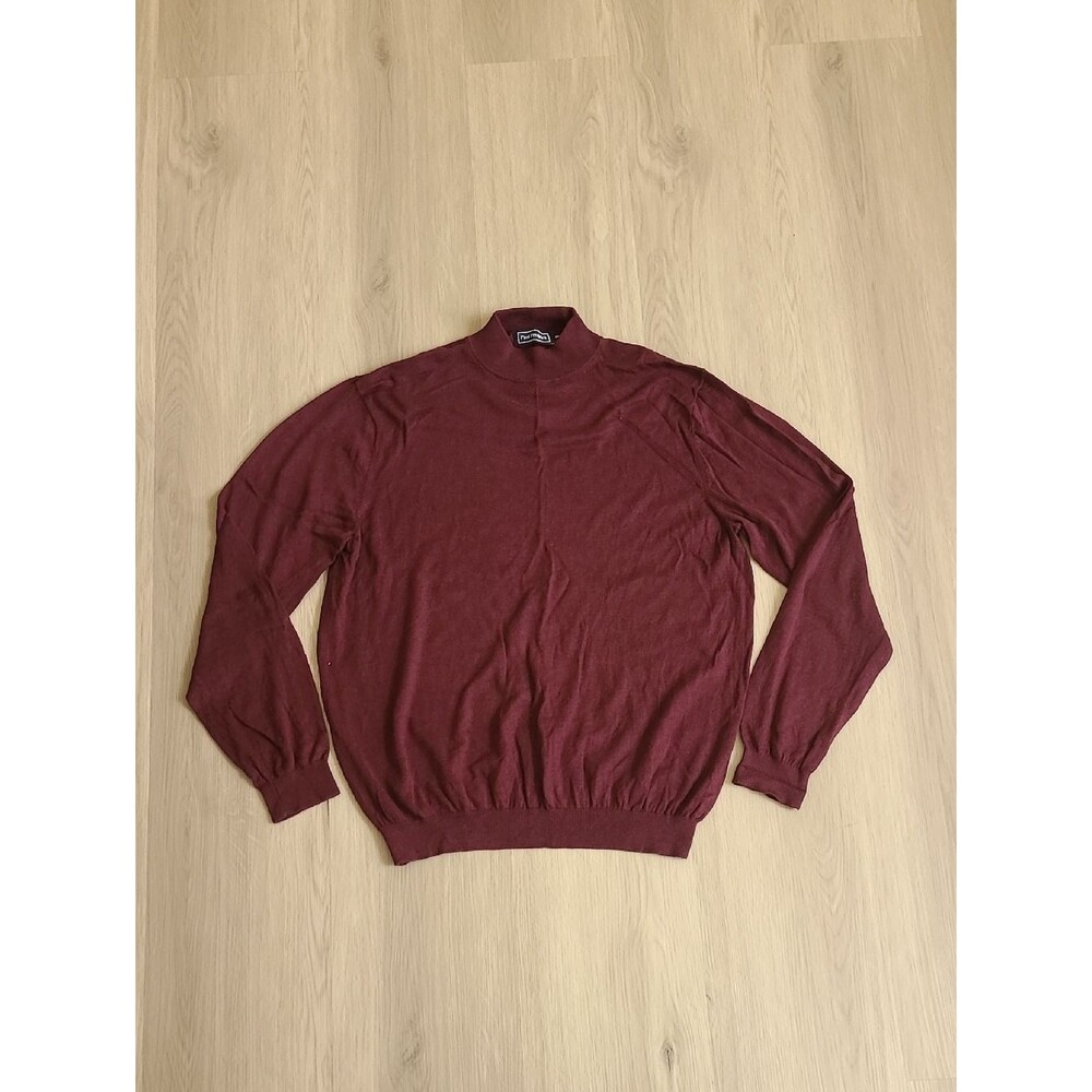 Paul Frederick Purple Silk Cotton Cashmere Turtleneck Pullover Sweater  XXLT